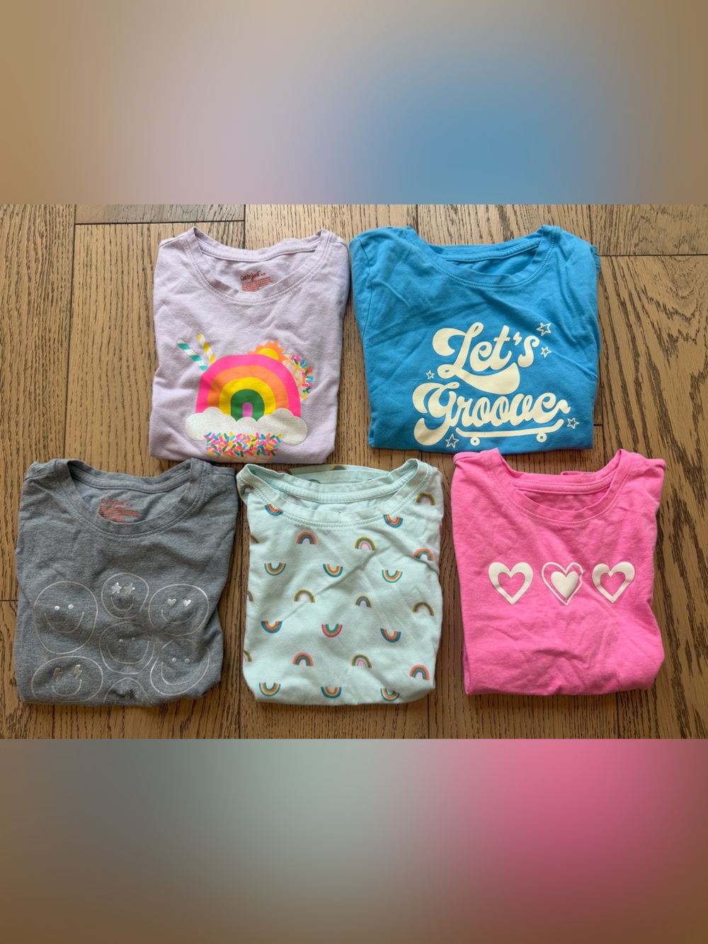 Cat & Jack Girls Kids Short-Sleeve Graphic T-Shirts Lot of 5 Size M (8)